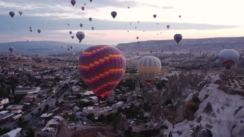 BALLOONS  IN TURKEY CAPPADOCIA Stock Footage 209887649
