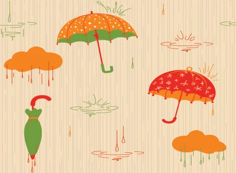 Balloons with umbrellas background Stock-Illustration