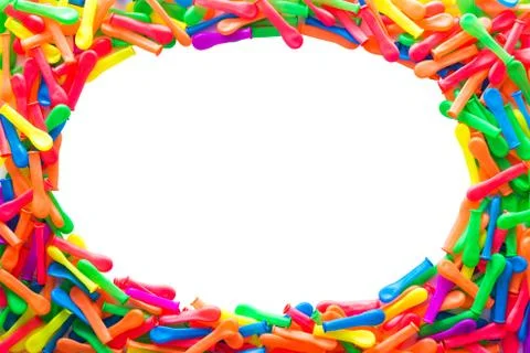 Balloons of various colors lined Stock Photos