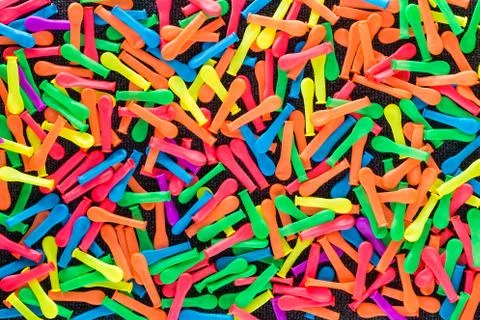 Balloons of various colors lined Stock Photos