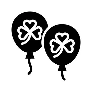 Balloons vector, Feast of Saint Patrick solid icon Stock Illustration