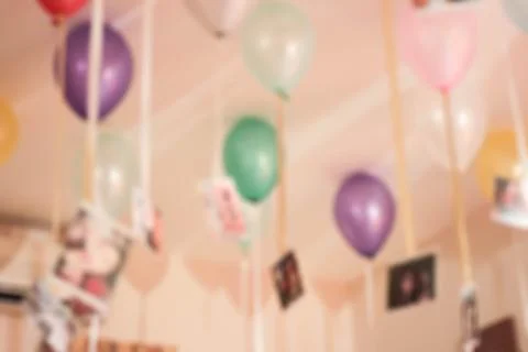 Balloons on  wall blur background Stock Photos