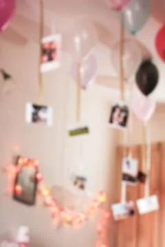 Balloons on  wall blur background Stock Photos