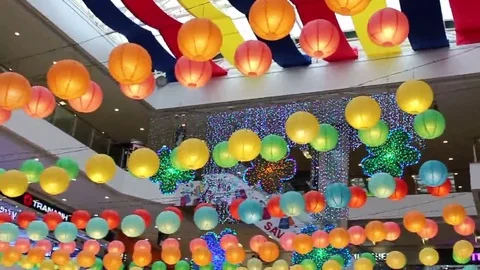 Balloons on the wall Stock Footage 69188291