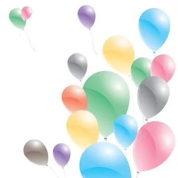 Balloons on a white background. Multicolored balloons. Stock Illustration