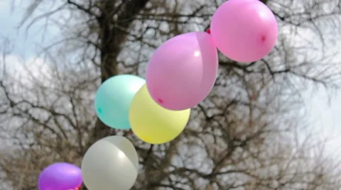 Balloons in the wind Stock Footage 29844960