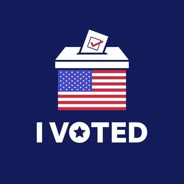 Ballot Box with American Flag Vector Illustration 스톡 일러스트
