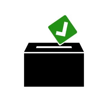 Ballot box and check mark icon. Election, vote and survey. Vectors. Stock Illustration