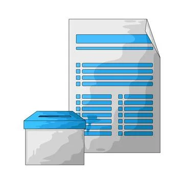 Ballot box and voting form illustration Stock Illustration