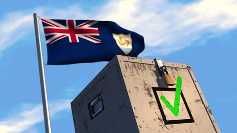 Ballot box with  Anguilla flag Stock Footage 276358904