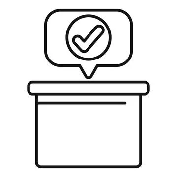 Ballot box with check mark approving voting decision 스톡 일러스트
