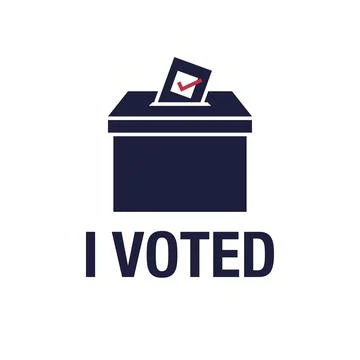 A ballot box with a checked ballot inside Illustrazione stock