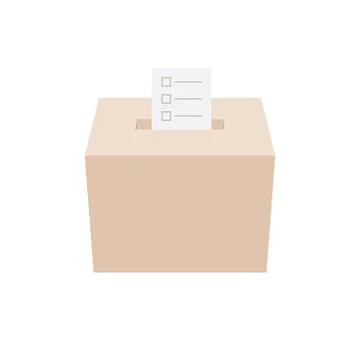Ballot box with an envelope, white background Stock Illustration