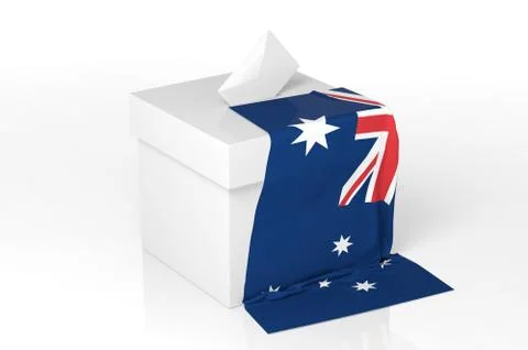 Ballot box with the flag of Australia Stock Illustration