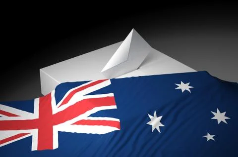 Ballot box with the flag of Australia Stock Illustration