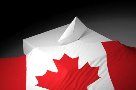 Ballot box with the flag of Canada Illustration