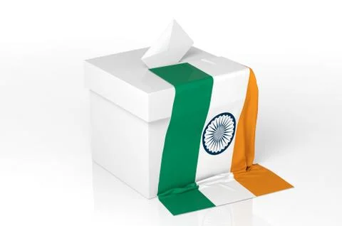 Ballot box with the flag of India Ilustración de archivo