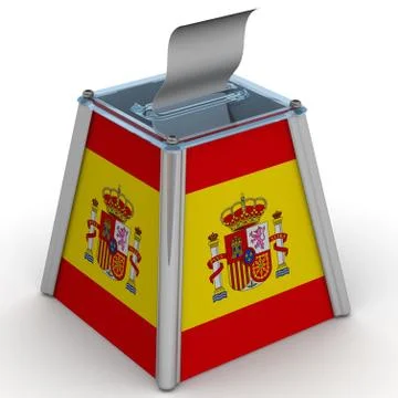 The ballot box with the flag of Spain 스톡 일러스트