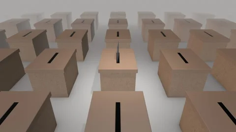 Ballot Box Flyover - votes being cast by mail during election Video stock 138504514