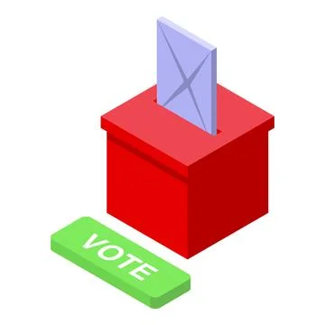 Ballot box icon isometric vector. Online vote Stock Illustration