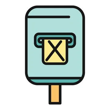 Ballot box icon showing voting and election process Stock Illustration