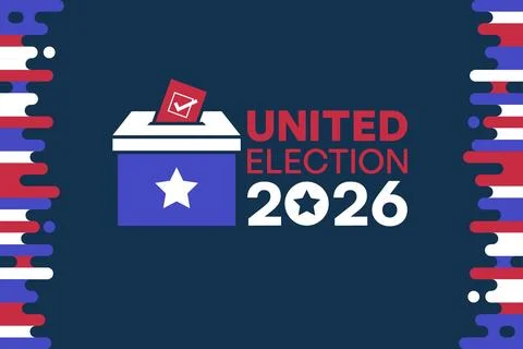 Ballot Box Icon Splatter Border Navy United Election 2026 イラスト素材