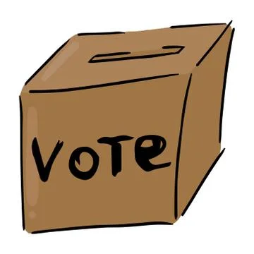Ballot box icon. Vector illustration of a ballot box with a vote inscription. Stock Illustration