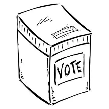 Ballot box icon. Vector illustration of a ballot box with a vote inscription. Stock Illustration