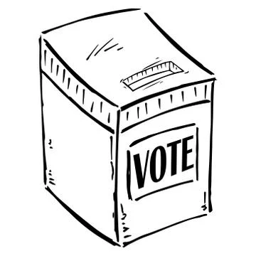 Ballot box icon. Vector illustration of a ballot box with a vote inscription. Stock Illustration