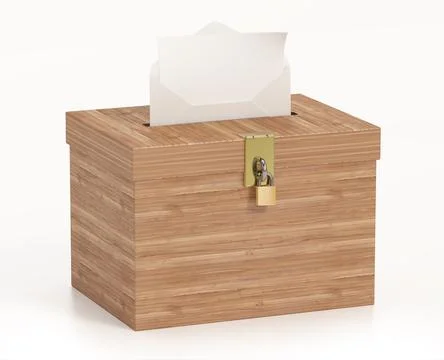 Ballot box isolated on white background. 3D illustration Illustration