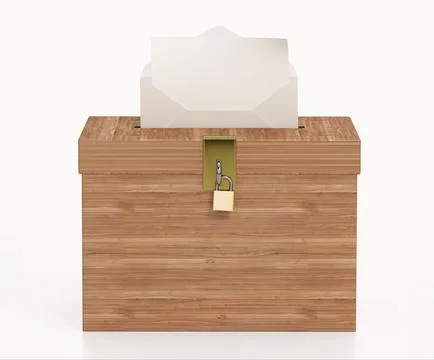 Ballot box isolated on white background. 3D illustration Stock Illustration