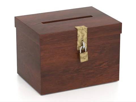 Ballot box isolated on white background. 3D illustration Stock Illustration