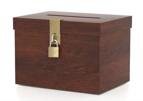 Ballot box isolated on white background. 3D illustration Stock Illustration