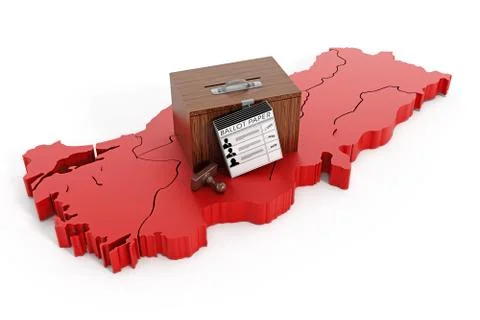 Ballot box on map of Turkey Stock Illustration