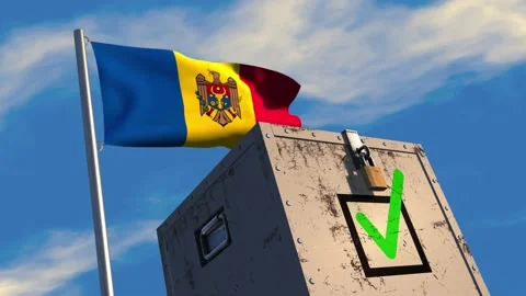 Ballot box with Moldovan flag Stock Footage 171729455