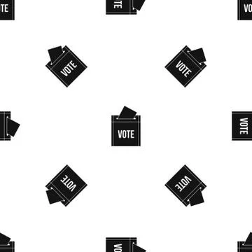 Ballot box pattern seamless black Illustrazione stock