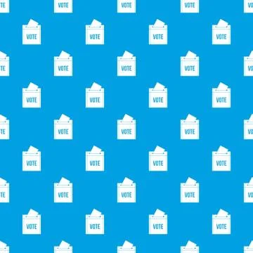 Ballot box pattern seamless blue Stock Illustration