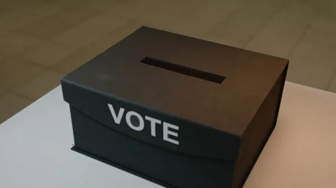 Ballot box in polling station 스톡 동영상 64455427