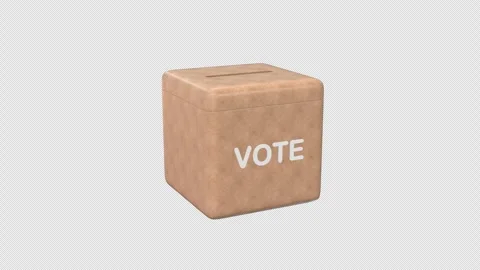 Ballot Box Rotating on a Transparent Background. Seamless Loop. Voting Box. 4K Video stock 304586877