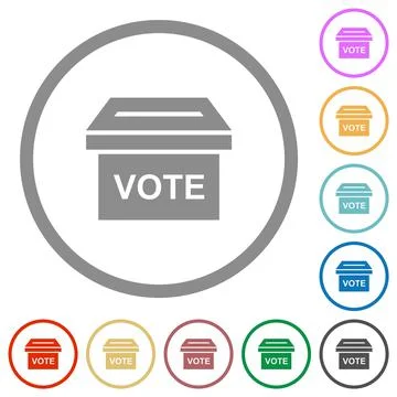 Ballot box solid flat icons with outlines 스톡 일러스트