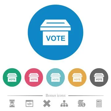 Ballot box solid flat round icons イラスト素材