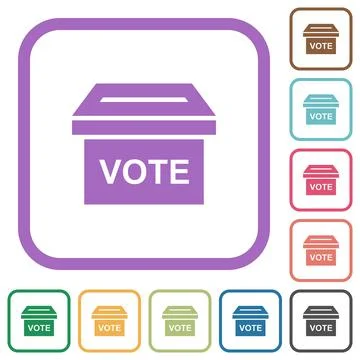 Ballot box solid simple icons Stock Illustration