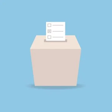 Ballot box vote, flat design, vector Stock Illustration