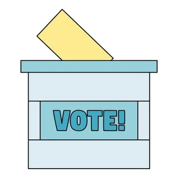 Ballot box with vote. Text and ballot card Stock Illustration