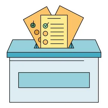 Ballot box with voting papers for election democracy Stock Illustration