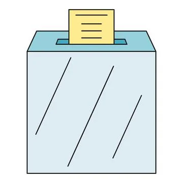 Ballot box with voting slip for election choice Stock Illustration