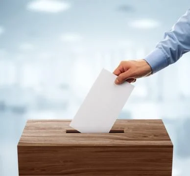 Ballot box voting slip Stock Photos