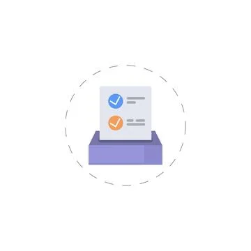 Ballot colourful flat vector icon Stock Illustration