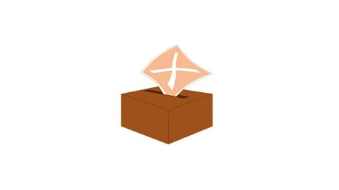 Ballot drop box icon brown color animation on white background Stock Footage 278860197