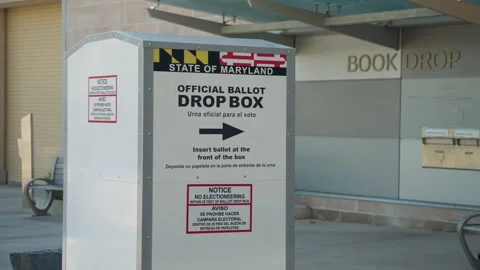 Ballot Drop Box Mail In Voting 2024 Presidential Elections Maryland DC Stock Footage 290262008